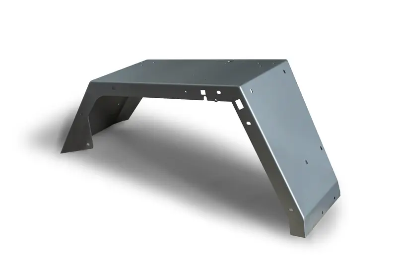 Powder-coated welded fender, studio cut-out